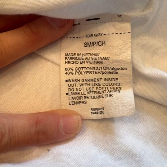 Under Armour Loose Fit White Black Logo Tee S - Picture 5 of 6